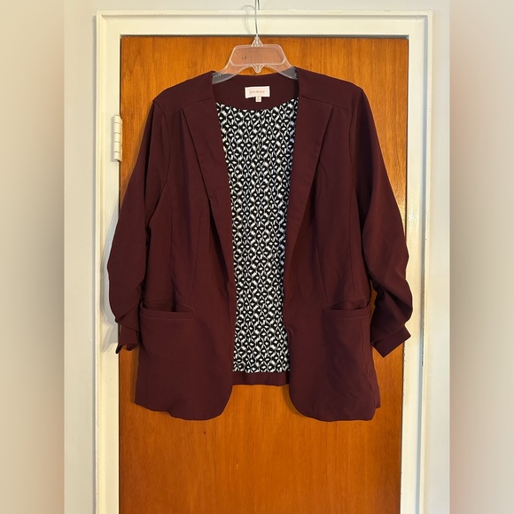 Skies Are Blue Jackets & Blazers - Skies Are Blue Maroon Blazer